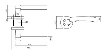 ProGriff TD-Aneta auf Rosette–Chrom/Nickel matt